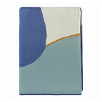 Плед из хлопка синего цвета с абстрактным принтом Elysian Flow Ocean варинант исполнения - 2 | Loft Concept в Твери