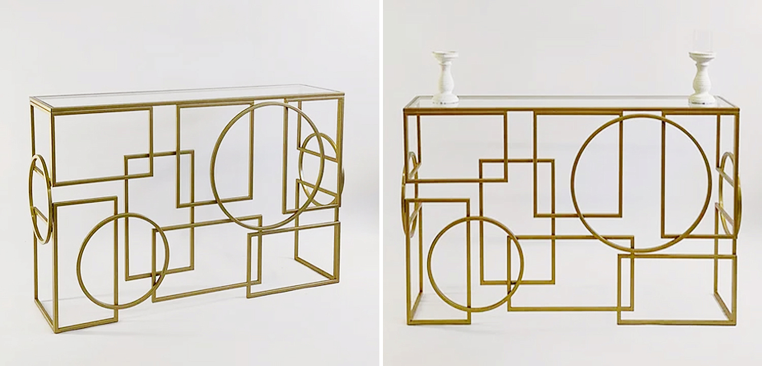 Консоль Geometric Figures Gold Console Консоль Geometric Figures Gold Console - Loft-Concept в Твери