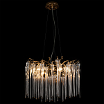 Люстра подвесная круглая в виде ветвей деревьев бронзового цвета с прозрачными подвесками-каплями Droplet Chandelier варинант исполнения - 4 | Loft Concept в Твери