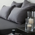 Постельное белье однотонное из сатина темно-серого цвета Eden Line варинант исполнения - 3 | Loft Concept в Твери