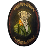 Картина в овальной раме Chinoiserie Grey Dog Portrait варинант исполнения - 1 | Loft Concept в Твери