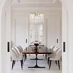 Люстра подвесная круглая в виде ветвей деревьев бронзового цвета с прозрачными подвесками-каплями Droplet Chandelier варинант исполнения - 7 | Loft Concept в Твери