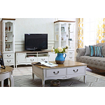 Узкая стеклянная витрина с двумя ящиками Montmartre Provence Showcase варинант исполнения - 3 | Loft Concept в Твери