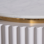 Тумбочка белая овальная с мраморной столешницей Thoroughbass варинант исполнения - 6 | Loft Concept в Твери