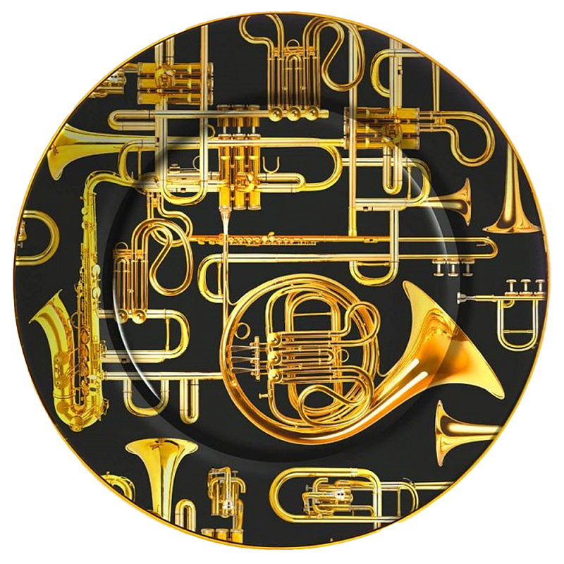 Тарелка Seletti Trumpets Черный Золотой Тарелка Seletti Trumpets Черный Золотой в Твери | Loft Concept
