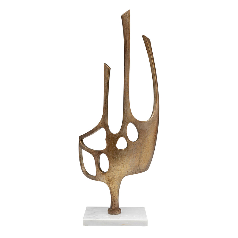 Аксессуар современный Абстракция Abstract Sculpture Brass Золотой Белый Мрамор Bianco в Твери | Loft Concept 