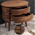Прикроватный столик из дерева с 2-мя ящиками Moon Walnut Furniture варинант исполнения - 4 | Loft Concept в Твери