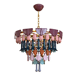 Люстра круглая с декором из разноцветных элементов в виде листьев Changing Seasons варинант исполнения - 7 | Loft Concept в Твери