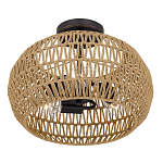 Потолочный светильник с плафоном из плетеного джута и черным каркасом Quoizel варинант исполнения - 3 | Loft Concept в Твери