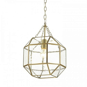 Подвесной светильник Glass & Metal Cage Pendant Gold