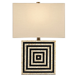 Настольная лампа с квадратным основанием и прямоугольным абажуром Neat Lines варинант исполнения - 3 | Loft Concept в Твери