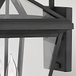 Настенный фонарь черного цвета с прозрачным стеклянным плафоном трапециевидной формы Hinkley варинант исполнения - 5 | Loft Concept в Твери