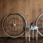 Часы настенные деревянные с римскими цифрами бронзового цвета Clock with History варинант исполнения - 2 | Loft Concept в Твери