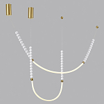 Подвесной светильник с 3-мя изогнутыми плафонами и белыми декоративными шариками PEARLS Suspension варинант исполнения - 3 | Loft Concept в Твери