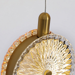 Подвесной светильник с плафонами из рельефного стекла Peony Glass Bronze Six варинант исполнения - 3 | Loft Concept в Твери