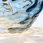 Настольная лампа со белым конусным абажуром и прозрачным голубым стеклянным основанием Quintiesse варинант исполнения - 5 | Loft Concept в Твери