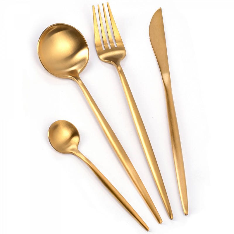 Столовые приборы Gold and Gold Золотой Столовые приборы Gold and Gold Золотой в Твери | Loft Concept
