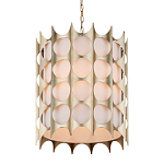 Подвесной светильник в форме цилиндра с фактурным серебряным каркасом и тканевым абажуром Silver Honeycomb варинант исполнения - 1 | Loft Concept в Твери