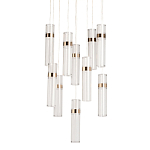 Люстра каскадная с прозрачными цилиндрическими плафонами Jenae Glass Tube Lighting варинант исполнения - 1 | Loft Concept в Твери