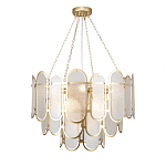 Люстра с многослойным эффектом из овальных элементов из непрозрачного стекла Conformation варинант исполнения - 2 | Loft Concept в Твери