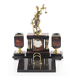 Настольный письменный набор из яшмы с часами в подарочной упаковке Manager Organizer варинант исполнения - 1 | Loft Concept в Твери