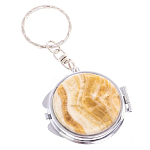 Зеркало брелок карманное двухстороннее из натурального камня Оникс Silver Stone Mirrors варинант исполнения - 4 | Loft Concept в Твери