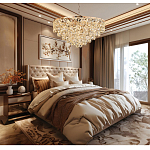 Люстра каскадная с подвесками в форме колец Galaxy of Light варинант исполнения - 9 | Loft Concept в Твери