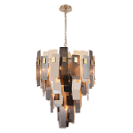 Люстра с многослойными стеклянными панелями янтарного и дымчатого цвета Textured Glass Chandelier варинант исполнения - 1 | Loft Concept в Твери