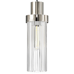 Подвесной светильник с стеклянным ребристым цилиндрическим плафоном Steps варинант исполнения - 3 | Loft Concept в Твери