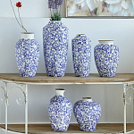 Ваза с синим цветочным узором Blue & White Ornament  варинант исполнения - 3 | Loft Concept в Твери