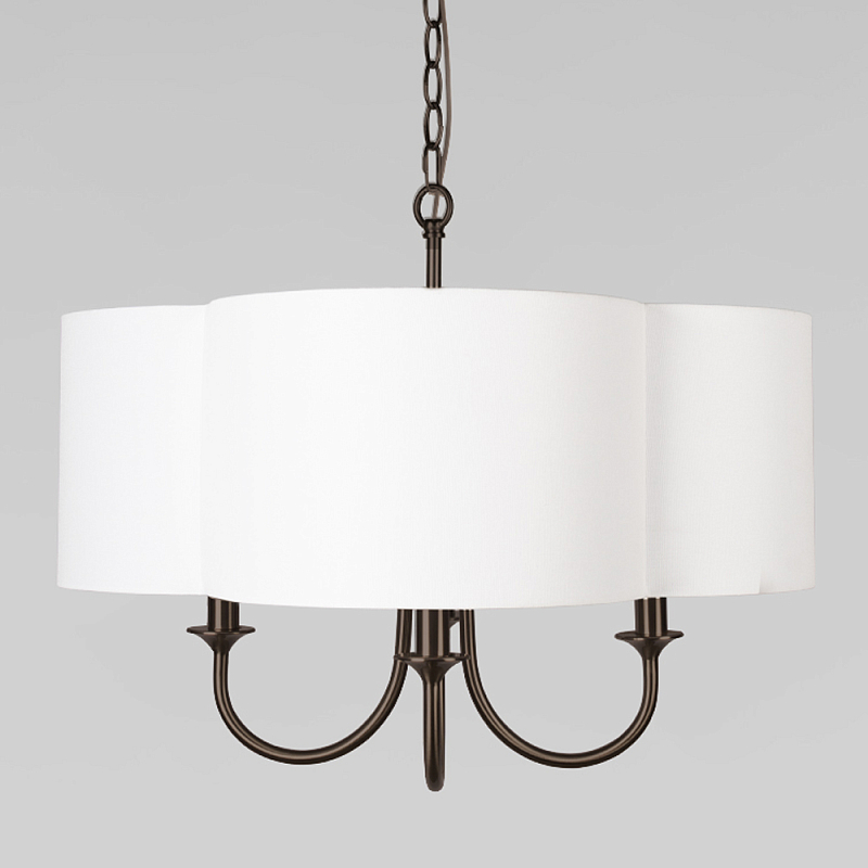 Люстра с белым текстильным абажуром Vitorino  Белый Черный в Твери | Loft Concept 