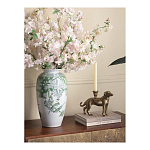 Ваза высокая с зелеными цветочными и птичьими мотивами Vase Inspired by Nature варинант исполнения - 3 | Loft Concept в Твери