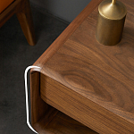 Прикроватная деревянная тумба с ящиком и нишей для хранения Moon Walnut Furniture варинант исполнения - 3 | Loft Concept в Твери