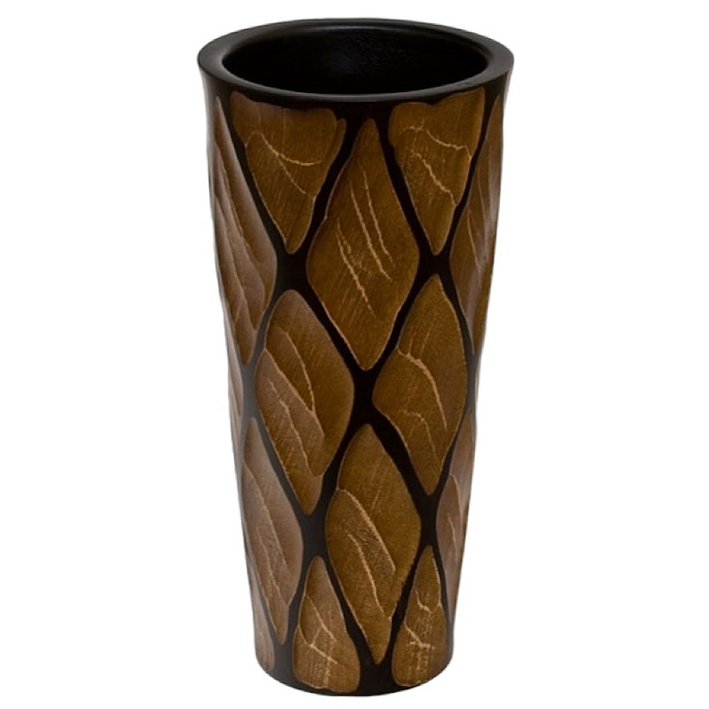 Ваза деревянная Vase of Thailand Коричневый Черный в Твери | Loft Concept 