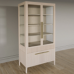 Витрина Primo со стеклянными фасадами и буфетом шпон Светлый дуб варинант исполнения - 3 | Loft Concept в Твери