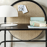 Письменный стол с круглой плетёной панелью для крепления заметок Allegory варинант исполнения - 3 | Loft Concept в Твери