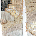 Триптих Геометрический гобелен бежевый Figurative Beige Wall Hangings варинант исполнения - 3 | Loft Concept в Твери