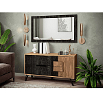 Зеркало настенное прямоугольное цвета угольный камень Stone Effect варинант исполнения - 2 | Loft Concept в Твери