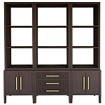 Модульный стеллаж Primo из трех составных элементов Темный орех варинант исполнения - 1 | Loft Concept в Твери