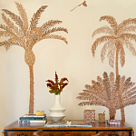 Обои с вышивкой ручной работы Deco Palms Raffia on linen варинант исполнения - 2 | Loft Concept в Твери