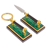 Настольный письменный набор из малахита с декором в виде лошади Leader Organizer варинант исполнения - 6 | Loft Concept в Твери