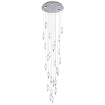 Большая каскадная люстра с хрустальными подвесками Esme Drops Crystal Chrome Cascade Chandelier 25 варинант исполнения - 1 | Loft Concept в Твери