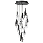 Люстра каскадная с 12-ю рельефными прозрачными плафонами Glass Pod  варинант исполнения - 4 | Loft Concept в Твери