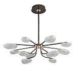 Люстра черного цвета с 12-ю прозрачными плафонами овальной формы Iona chandelier варинант исполнения - 1 | Loft Concept в Твери