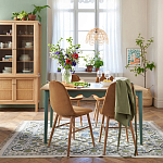 Деревянный обеденный стол Wavy Wooden Dining Table Green варинант исполнения - 6 | Loft Concept в Твери