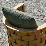 Дизайнерское уличное кресло из массива дерева с плетеной спинкой PALINFRASCA Armchair варинант исполнения - 4 | Loft Concept в Твери