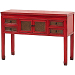 Деревянная консоль в китайском стиле с ящиками и дверцами красная Chinese Console Table варинант исполнения - 2 | Loft Concept в Твери