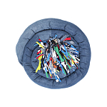 Подушка круглая из джинсовой одежды Heart Round варинант исполнения - 1 | Loft Concept в Твери