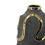 Ваза с золотыми акцентными полосами на черном матовом фоне Accent Tape варинант исполнения - 4 | Loft Concept в Твери