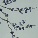 Обои ручная роспись Cherry Tree Original colourway on Adam Grey dyed silk варинант исполнения - 1 | Loft Concept в Твери